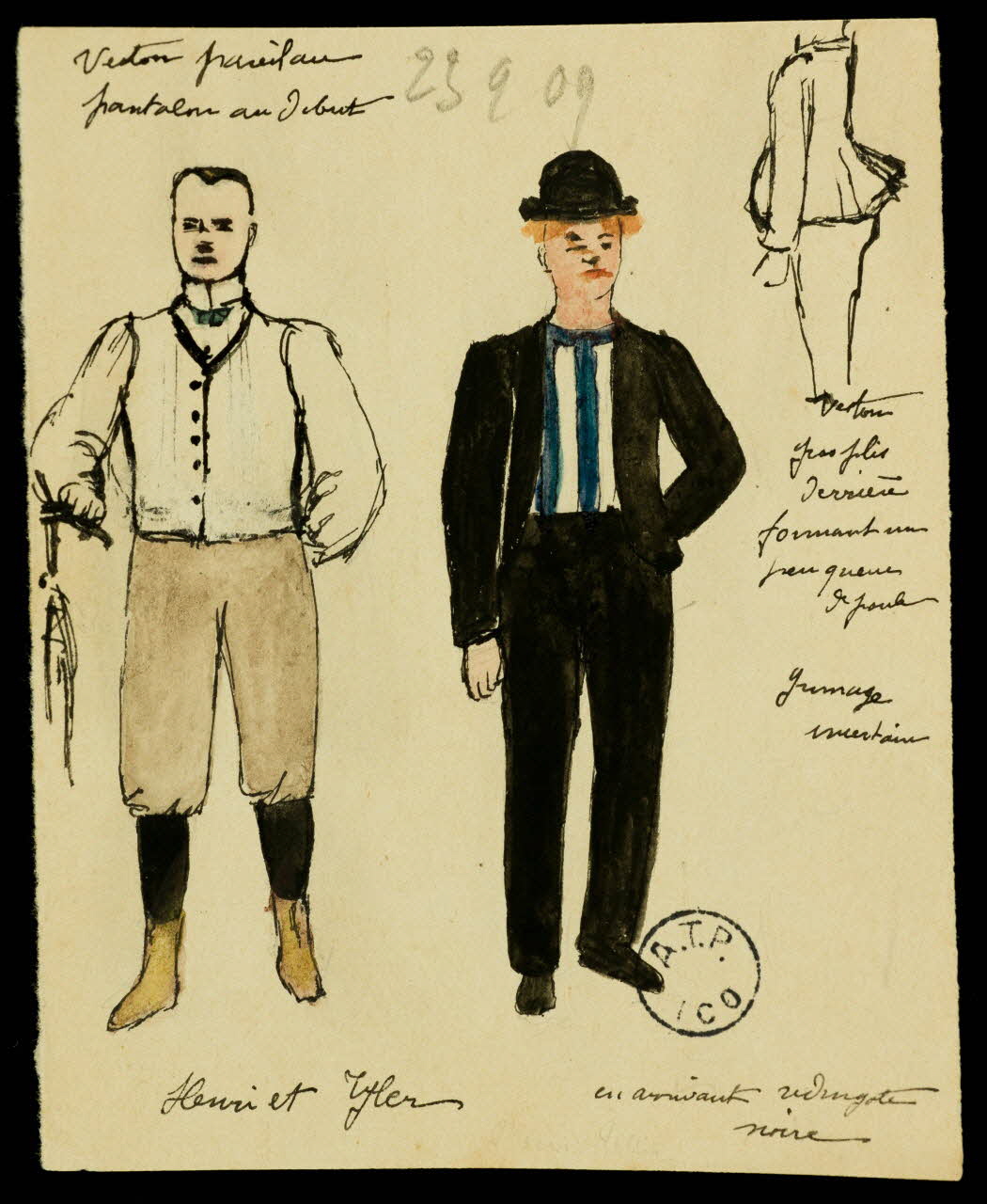 partie d'un ensemble de dessins Henri et Tyler 1968.102.2785.1 Photo Mucem