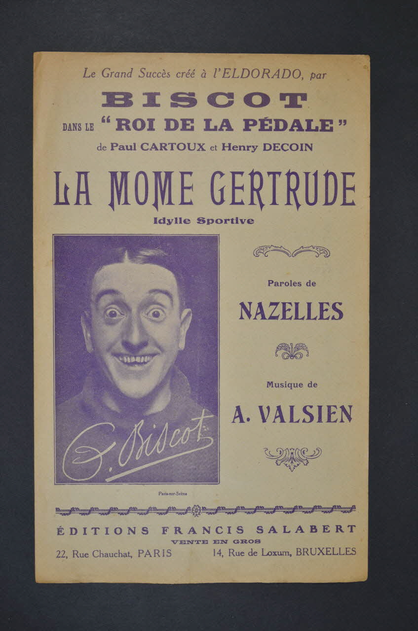 Albert Valsien ; René Nazelles ; G. Biscot ; Francis F. Salabert chanson petit format Île-de-France, France 1925 1966.158.109 Photo Mucem