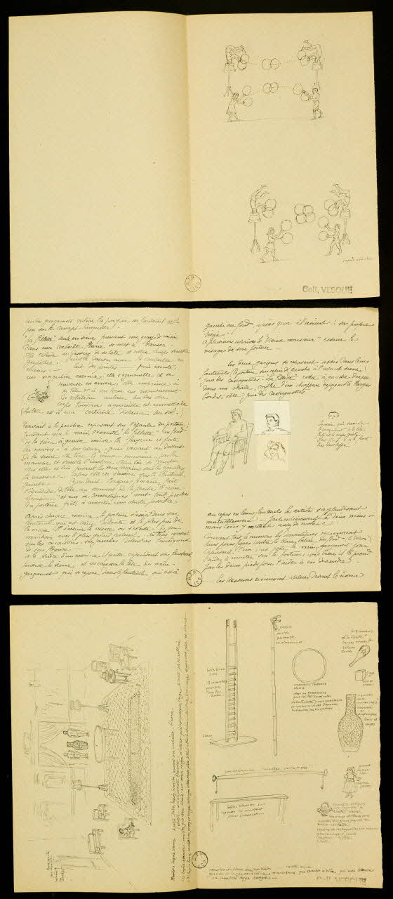 partie d'un ensemble de dessins Scènes d'acrobaties 1968.102.2788.1/3 Photo Mucem