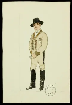 partie d'un ensemble de dessins Homme en costume 1968.102.2796.1 Photo Mucem