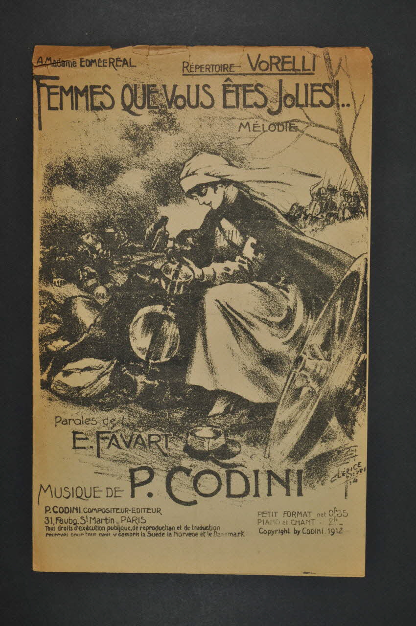 Pierre Codini ; Edgard Favart chanson petit format Île-de-France, France 1912 1965.152.81 Photo Mucem