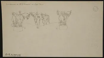 partie d'un ensemble de dessins Les chevaux ce Mr E. Vasserot au Zoo-Circus 1968.102.2798.2  Photo Mucem