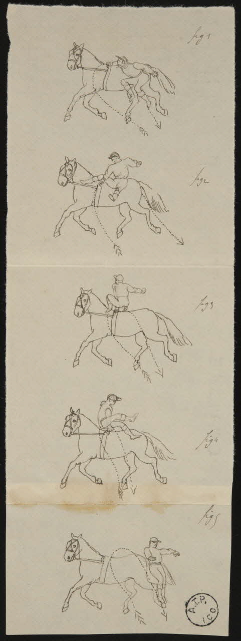 partie d'un ensemble de dessins Acrobatie à cheval 1968.102.2799.1 Photo Mucem