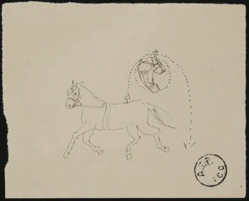 partie d'un ensemble de dessins André Vasserot jockey 1968.102.2799.5 Photo Mucem