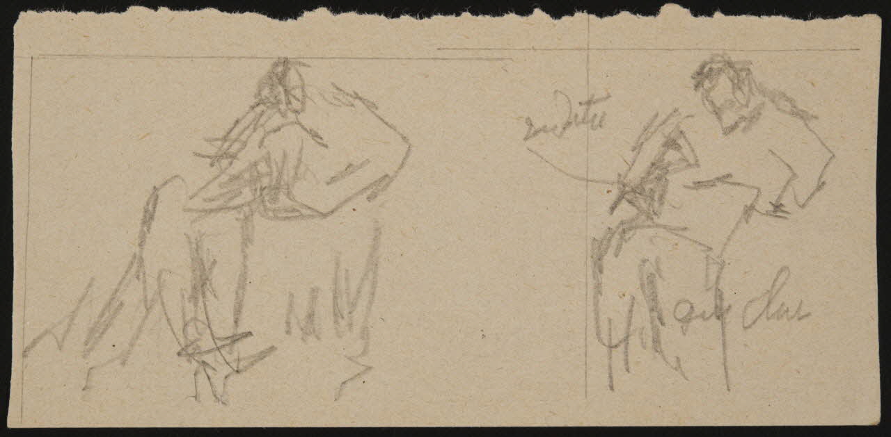 partie d'un ensemble de dessins Hommes luttant 1968.102.2803.10 Photo Mucem