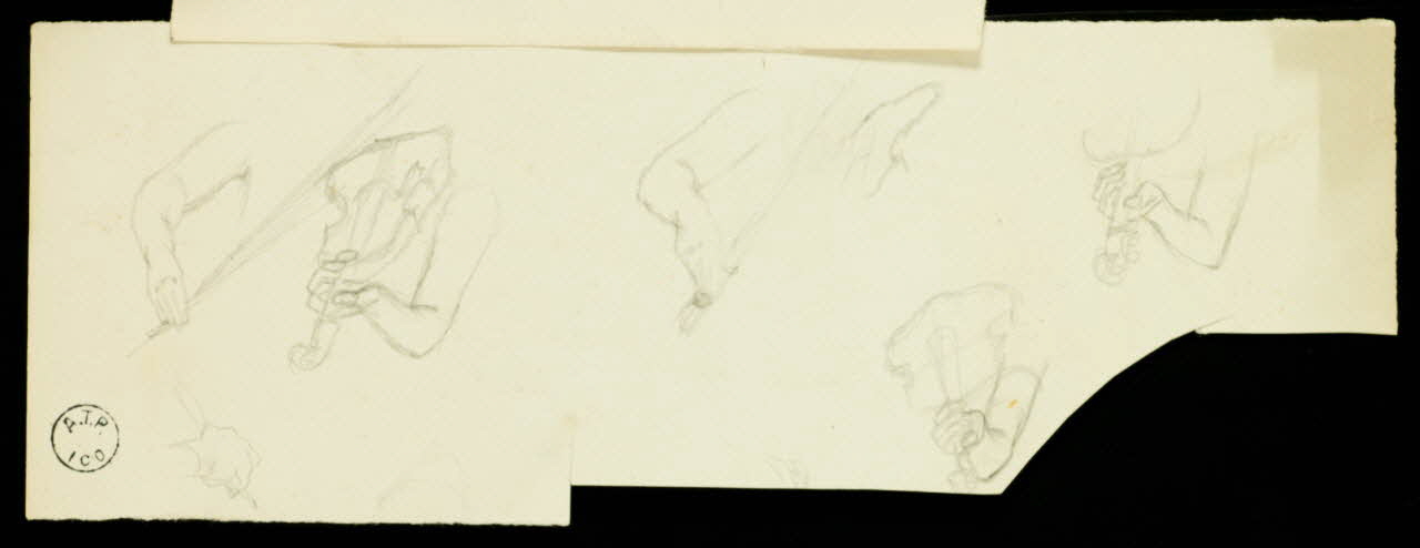 partie d'un ensemble de dessins Mains et violon 1968.102.2811.7 Photo Mucem
