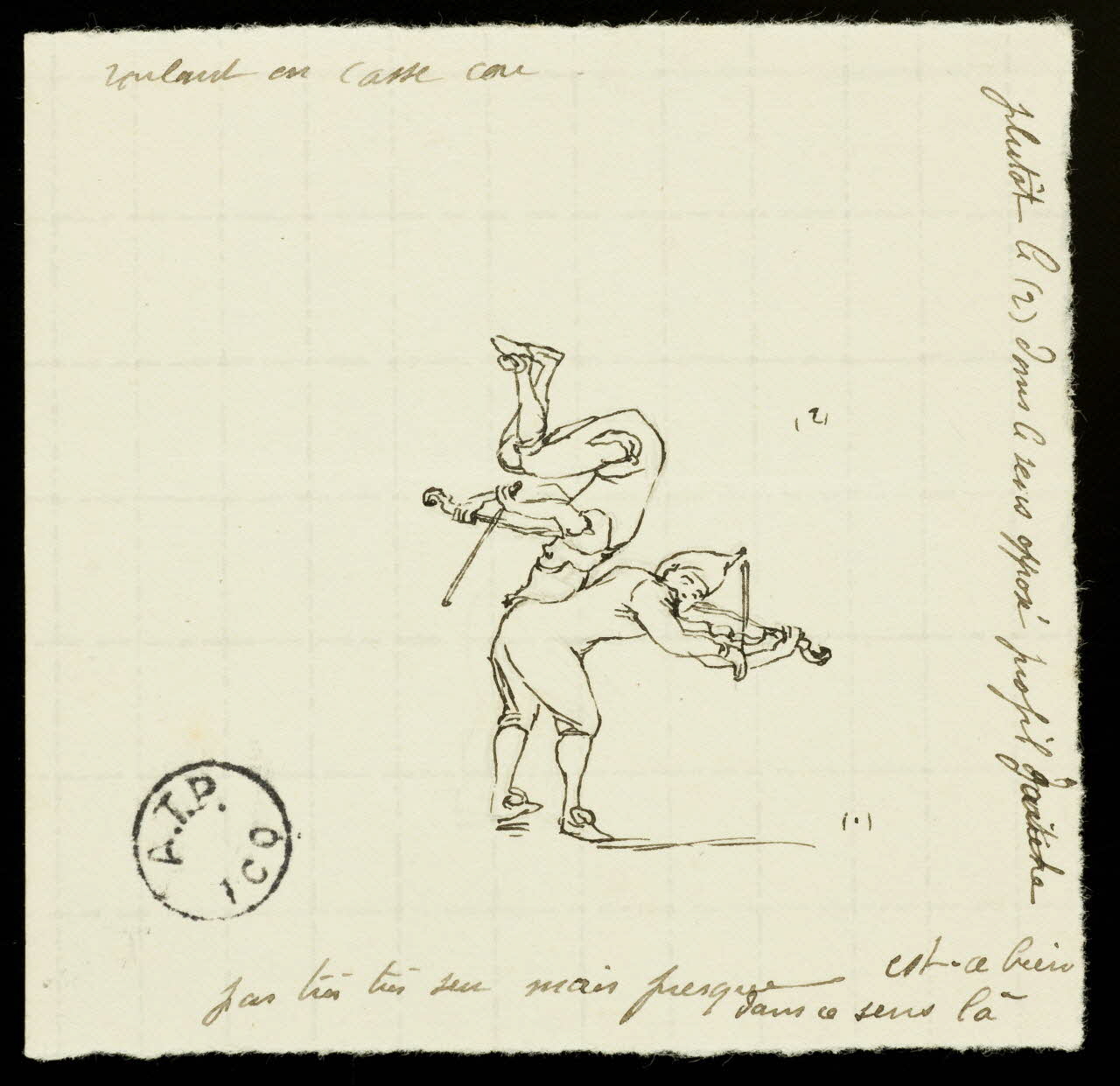 partie d'un ensemble de dessins roulant en casse cou 1968.102.2812.8 Photo Mucem