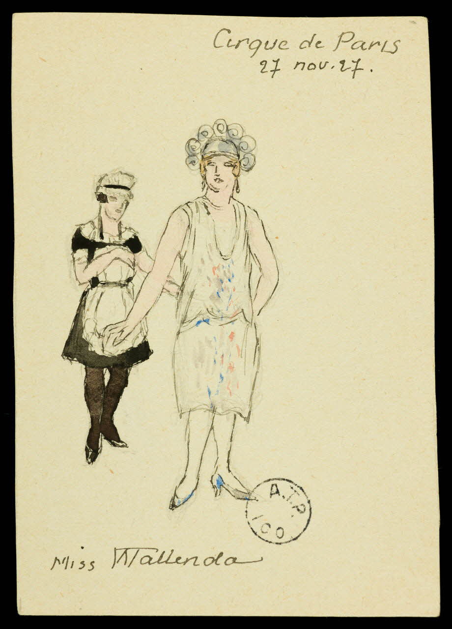 partie d'un ensemble de dessins Cirque de Paris  Miss Wallenda 1968.102.2827.1 Photo Mucem