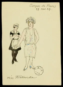 partie d'un ensemble de dessins Cirque de Paris  Miss Wallenda 1968.102.2827.1 Photo Mucem