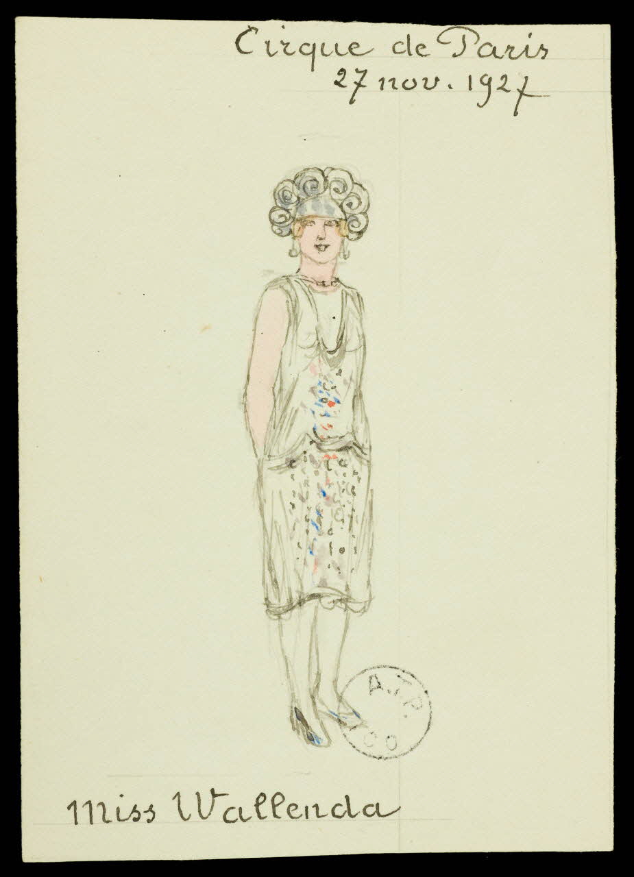partie d'un ensemble de dessins Cirque de Paris  Miss Wallenda 1968.102.2827.2 Photo Mucem
