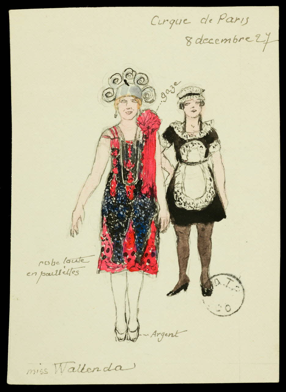 partie d'un ensemble de dessins Cirque de Paris  Miss Wallenda 1968.102.2827.3 Photo Mucem