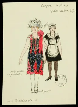 partie d'un ensemble de dessins Cirque de Paris  Miss Wallenda 1968.102.2827.3 Photo Mucem