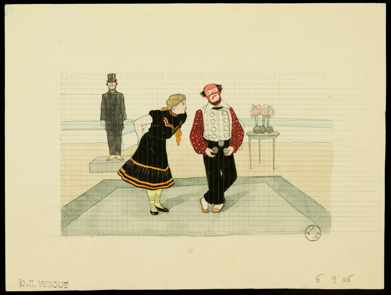 partie d'un ensemble de dessins Numéro de clown 1968.102.2835 Photo Mucem