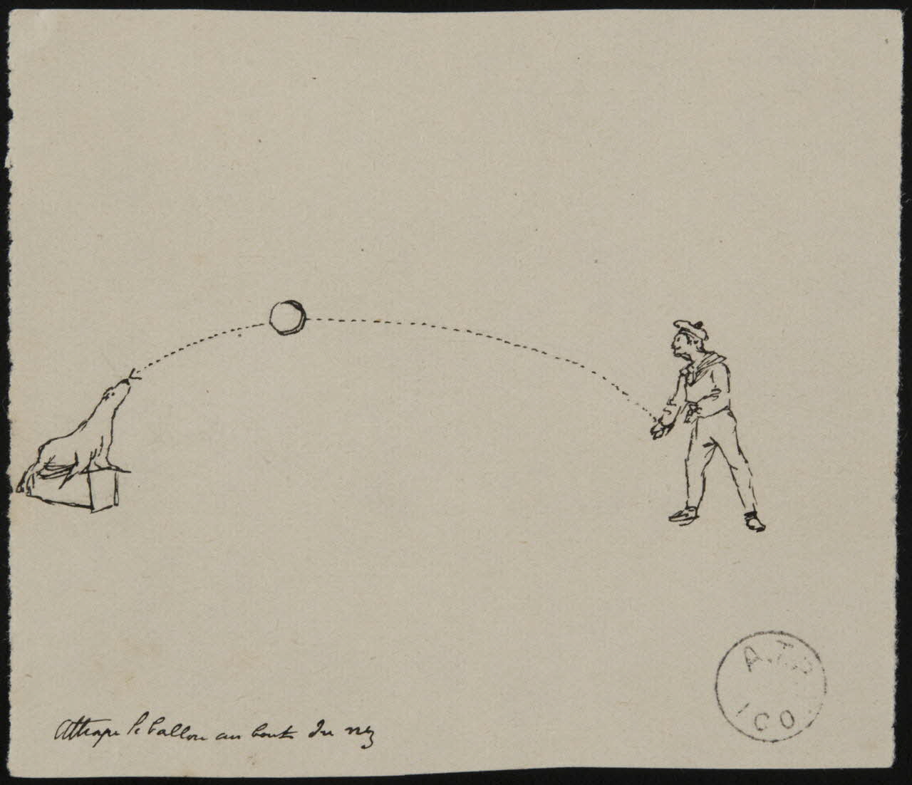 partie d'un ensemble de dessins Walter un gros phoque  Judge 1968.102.2837.8 Photo Mucem