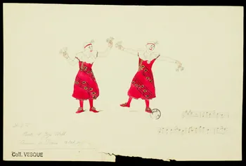 partie d'un ensemble de dessins Rute et Jojo Webb  Casino de Paris 18 Oct. 1916 1968.102.2845.1 Photo Mucem