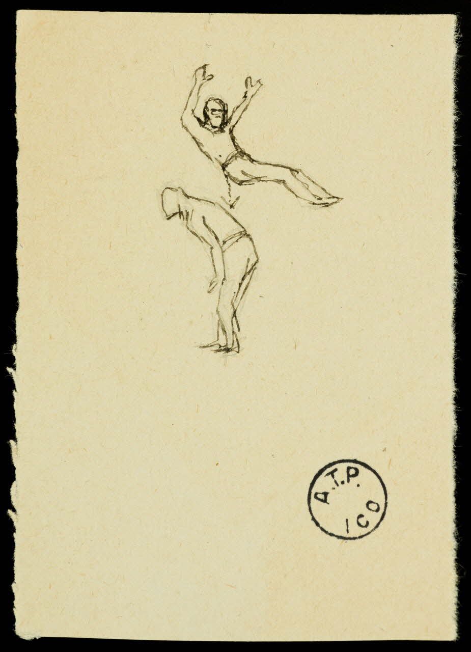 partie d'un ensemble de dessins Welgraff  le nègre porteur 1968.102.2847.1 Photo Mucem