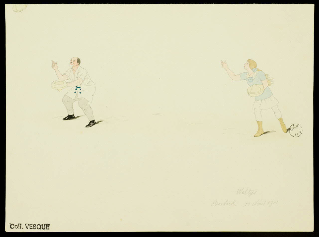 partie d'un ensemble de dessins Weltys  Bostock 14 Avril 1914 1968.102.2851.2 Photo Mucem