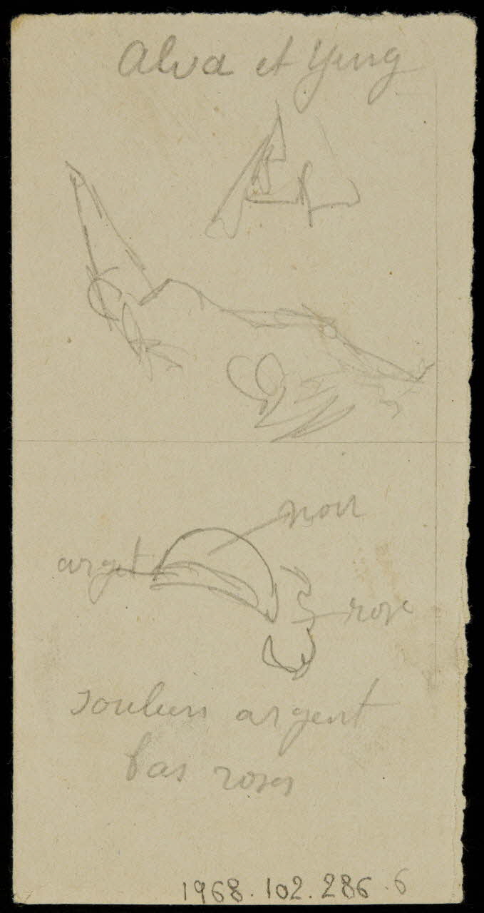 partie d'un ensemble de dessins Croquis de personnages de cirque 1968.102.286.6 Photo Mucem