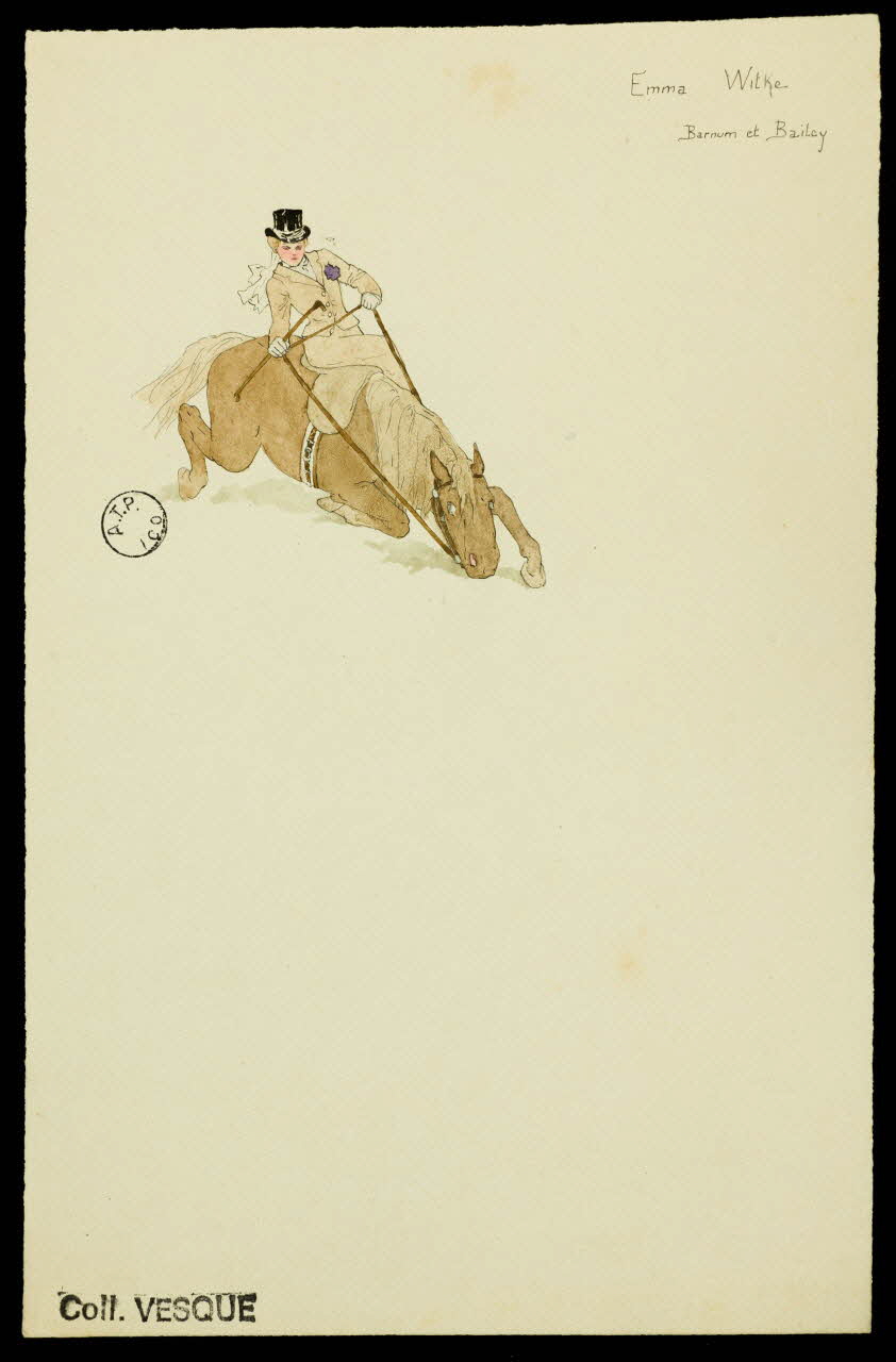 partie d'un ensemble de dessins Emma White  Barnum et Bailey 1968.102.2860.2 Photo Mucem