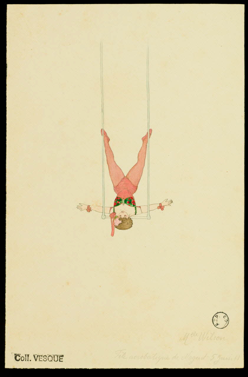 partie d'un ensemble de dessins Mlle Wilson  Fête acrobatique de Nogent 5 Juin 11 1968.102.2866.3 Photo Mucem