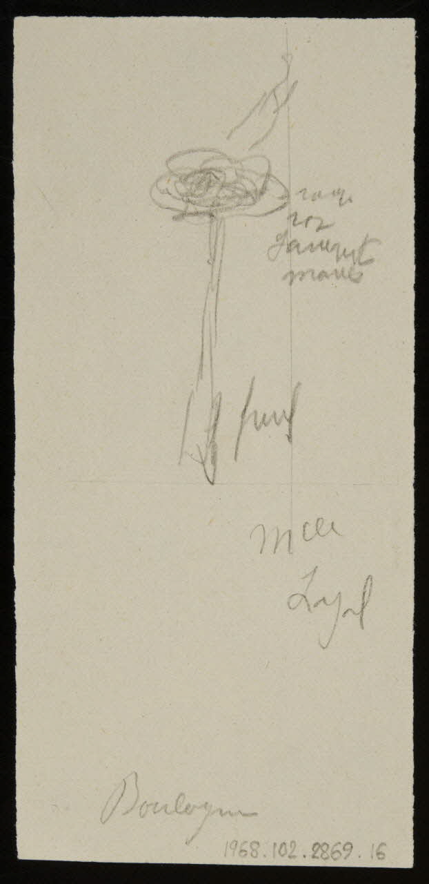 partie d'un ensemble de dessins Mlle Loyal  (soeur de miss Woolford) 1968.102.2869.16 Photo Mucem