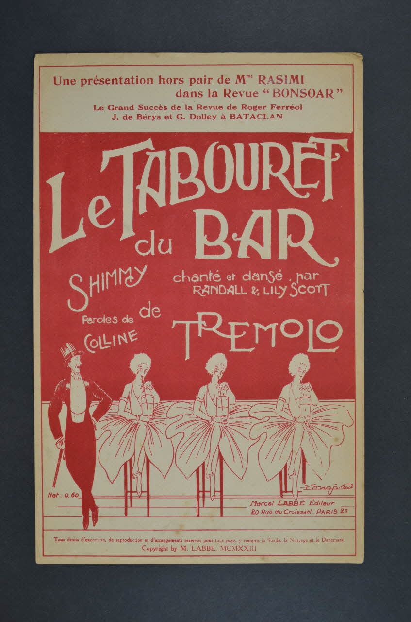 Trémolo ; Paul Colline ; Randal ; Lily Scott ; Labbé chanson petit format Île-de-France, France 1923 1966.158.118 Photo Mucem