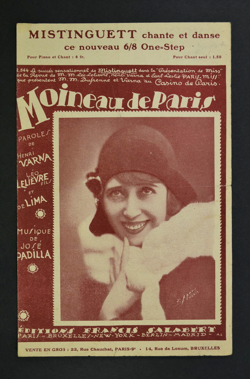 Léo Lelièvre ; Henri Varna ; Lima ; José Padilla ; Mistinguett ; Francis F. Salabert chanson petit format Paris 9ème 1929 1965.152.90 Photo Mucem