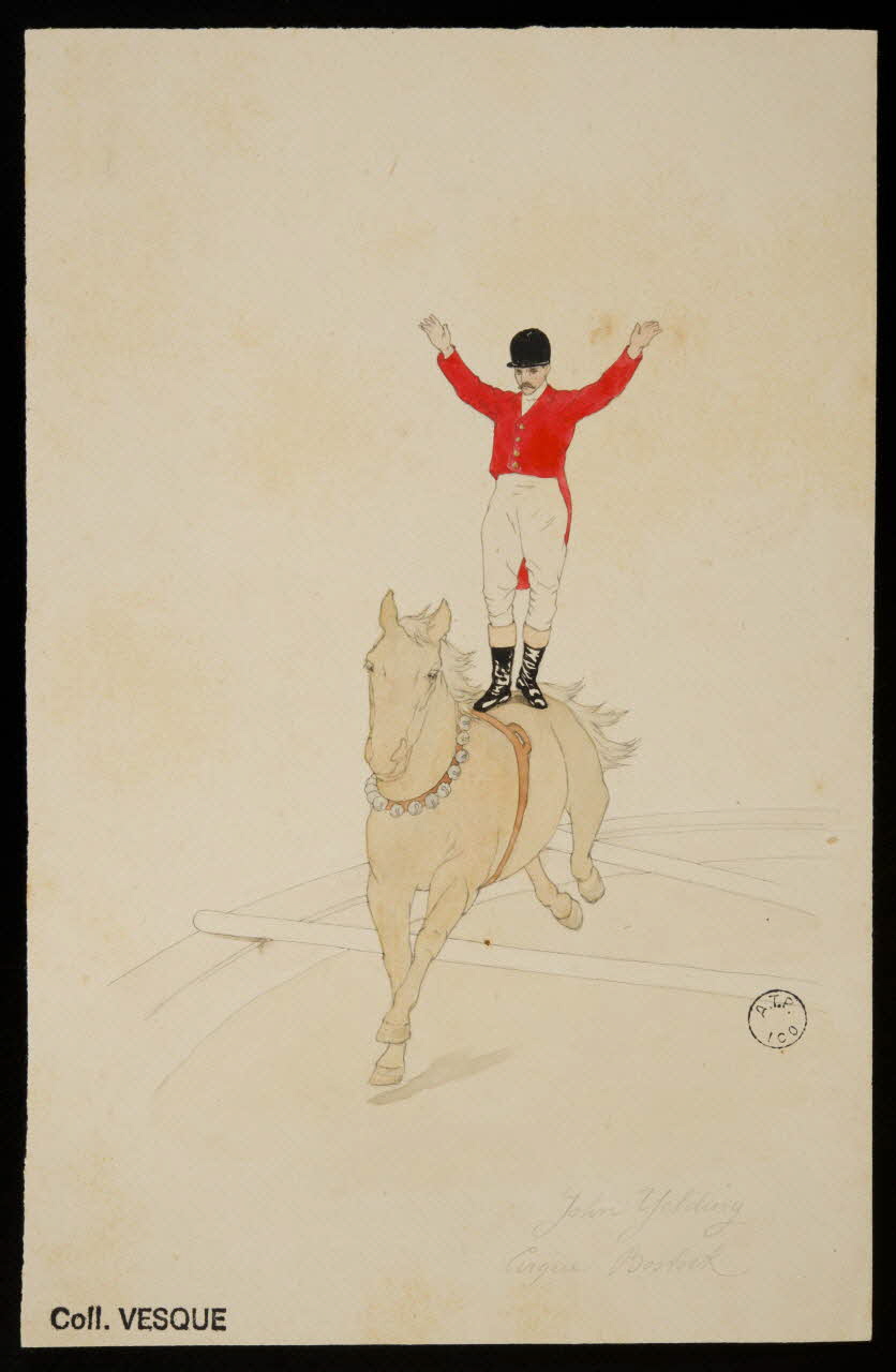 partie d'un ensemble de dessins Jonh Yelding  Cirque Bostock 1968.102.2877.8 Photo Mucem