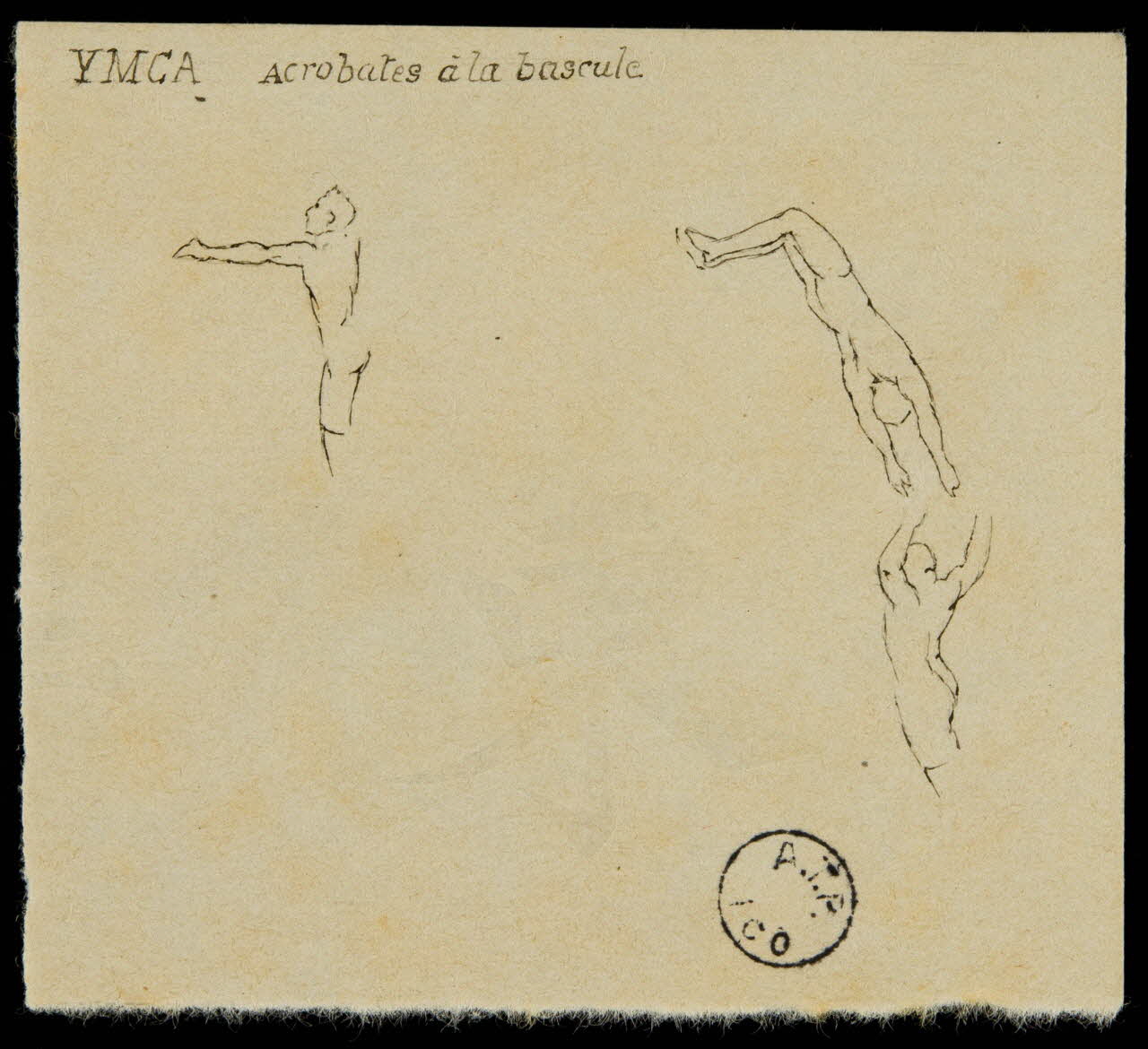 partie d'un ensemble de dessins YMCA acrobates à la bascule 1968.102.2881.4 Photo Mucem