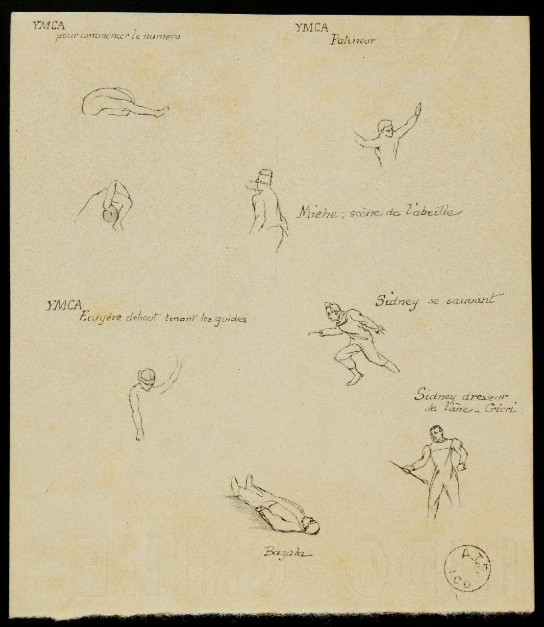 partie d'un ensemble de dessins YMCA 1968.102.2881.7 Photo Mucem