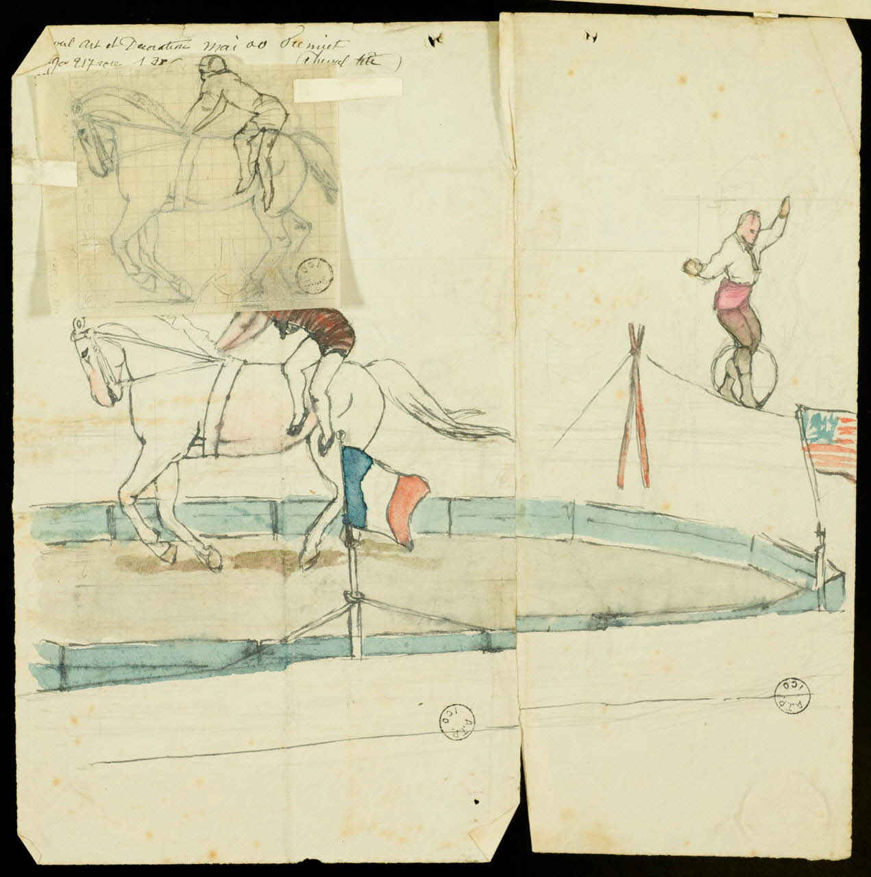 partie d'un ensemble de dessins Voltige 1968.102.2883.2 Photo Mucem