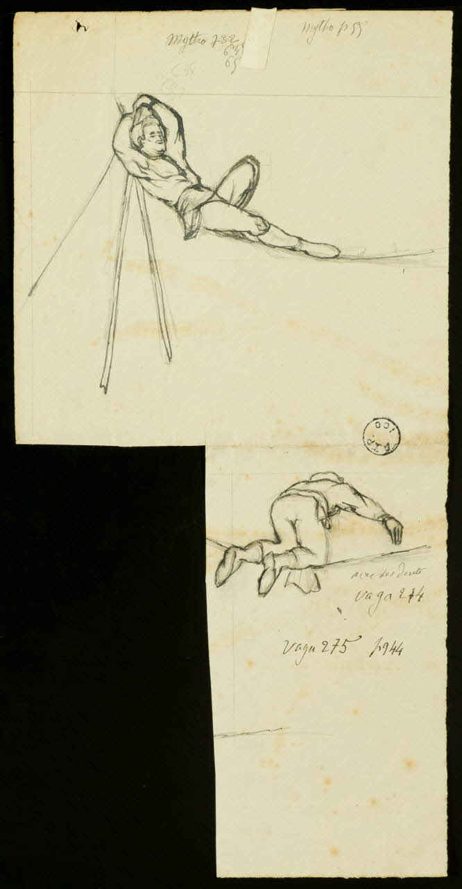 partie d'un ensemble de dessins Equilibriste 1968.102.2883.3 Photo Mucem