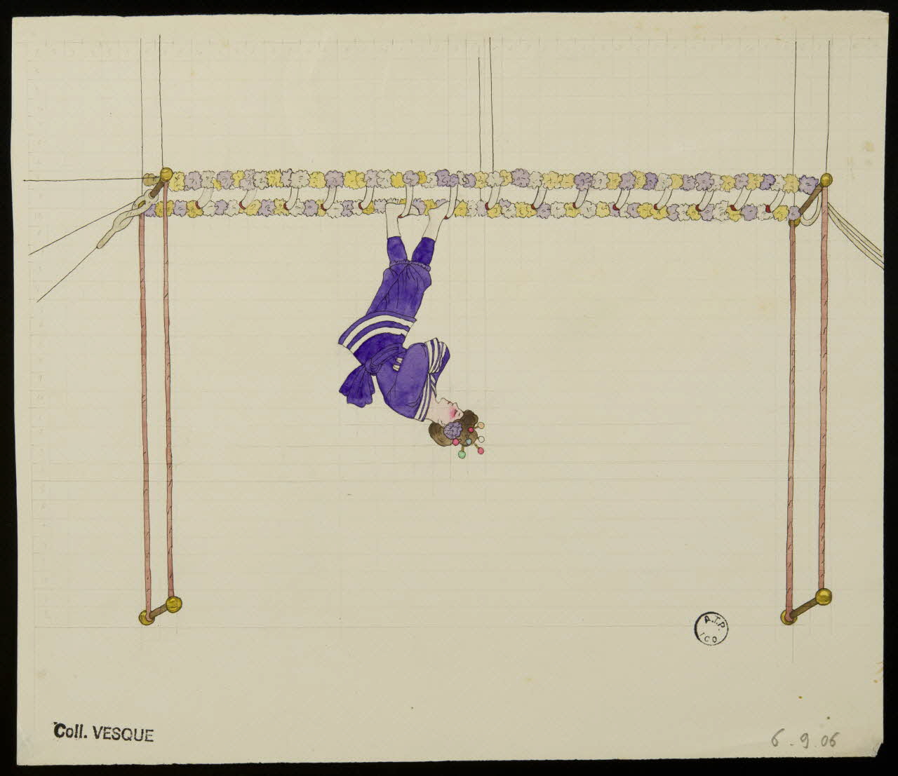 partie d'un ensemble de dessins Numéro de funambule 1968.102.2891 Photo Mucem
