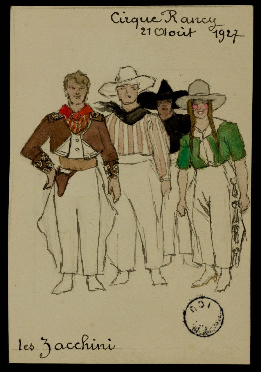 partie d'un ensemble de dessins les Zacchini 1968.102.2895 Photo Mucem