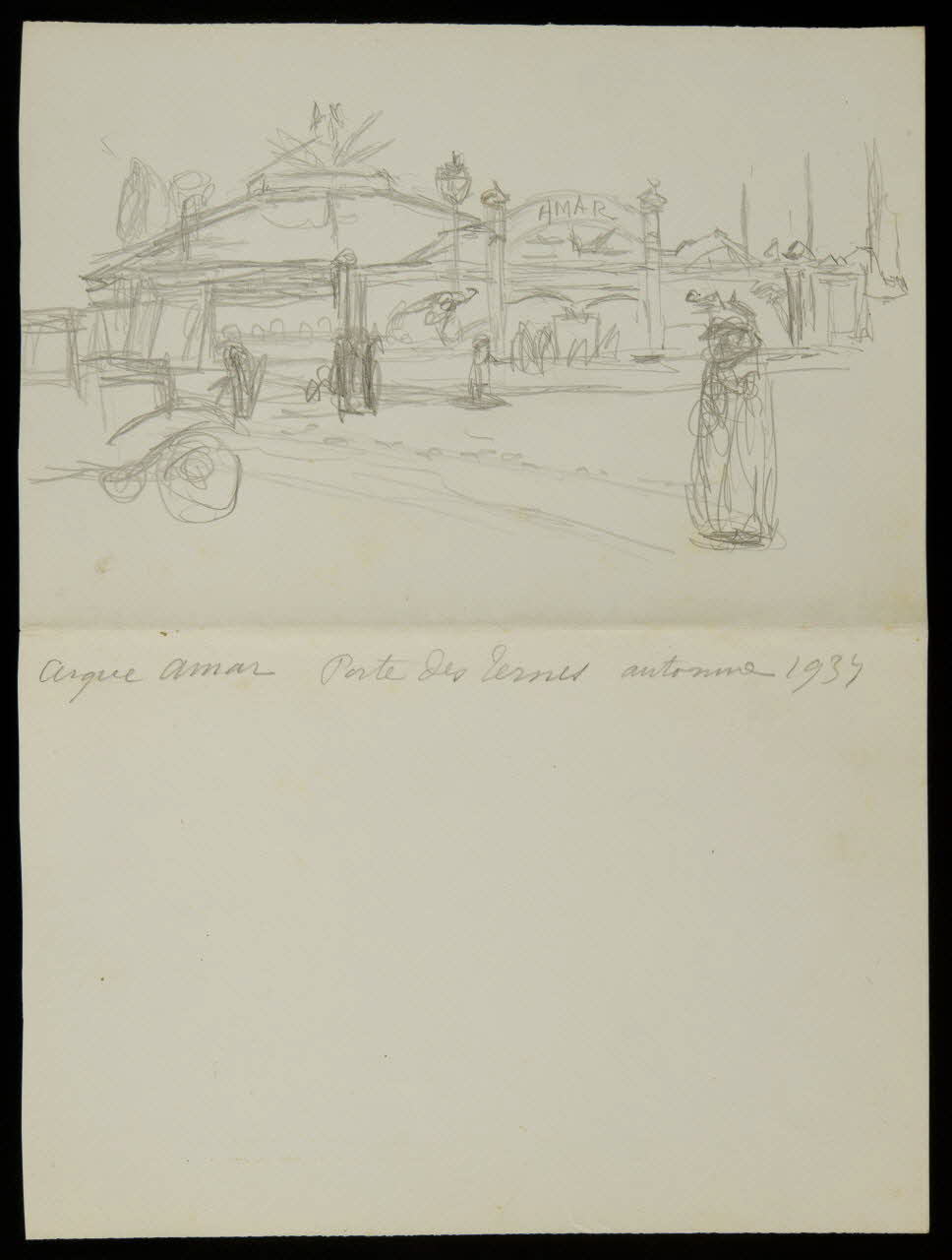 partie d'un ensemble de dessins Cirque Amar Porte des Ternes automne 1939 1968.102.2908 Photo Mucem