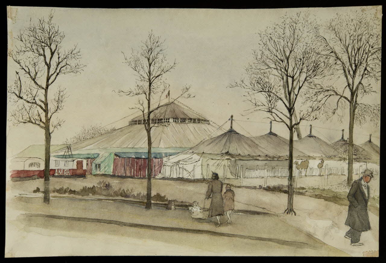 partie d'un ensemble de dessins Chapiteau de cirque 1968.102.2911 Photo Mucem