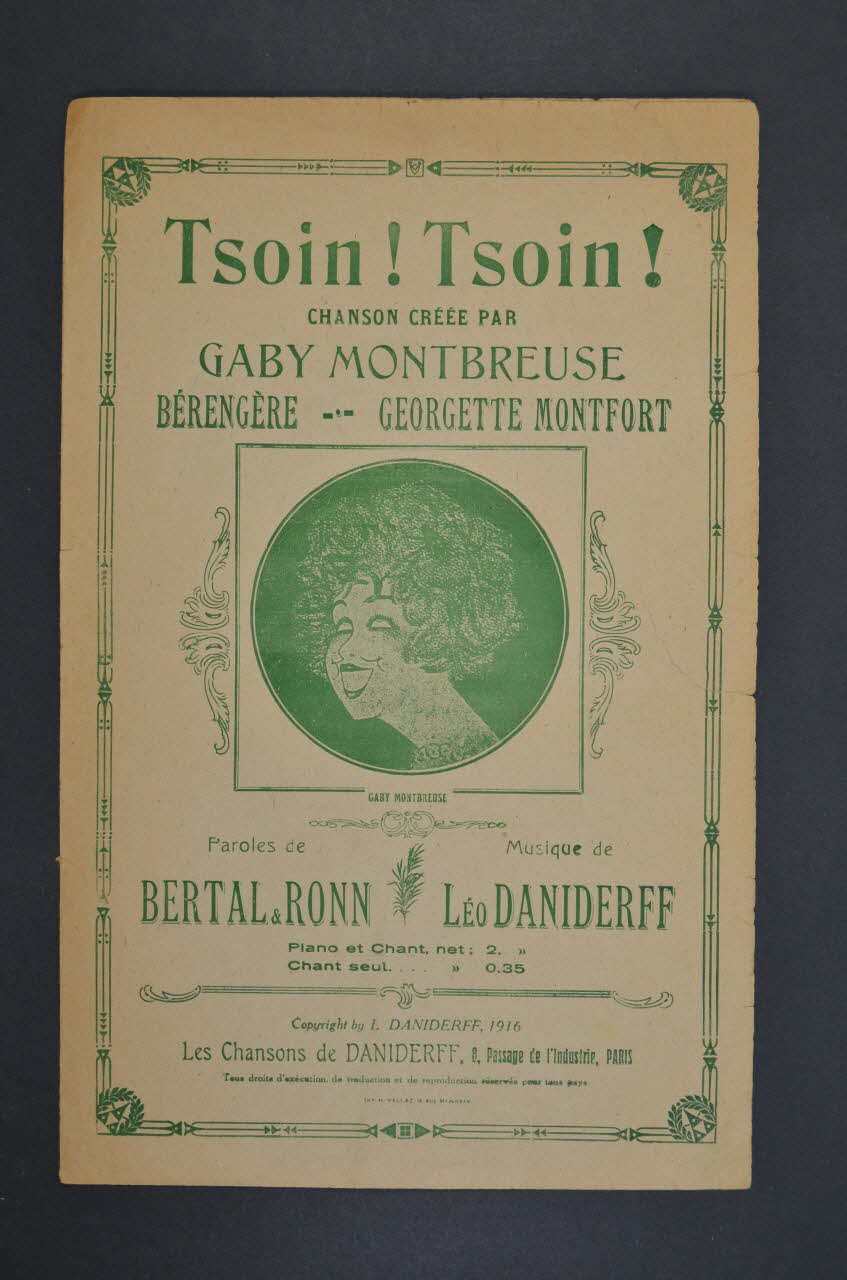 Marcel Bertal ; Léo Daniderff ; Emile Ronn ; Gaby Montbreuse chanson petit format 1916 1965.152.94 Photo Mucem