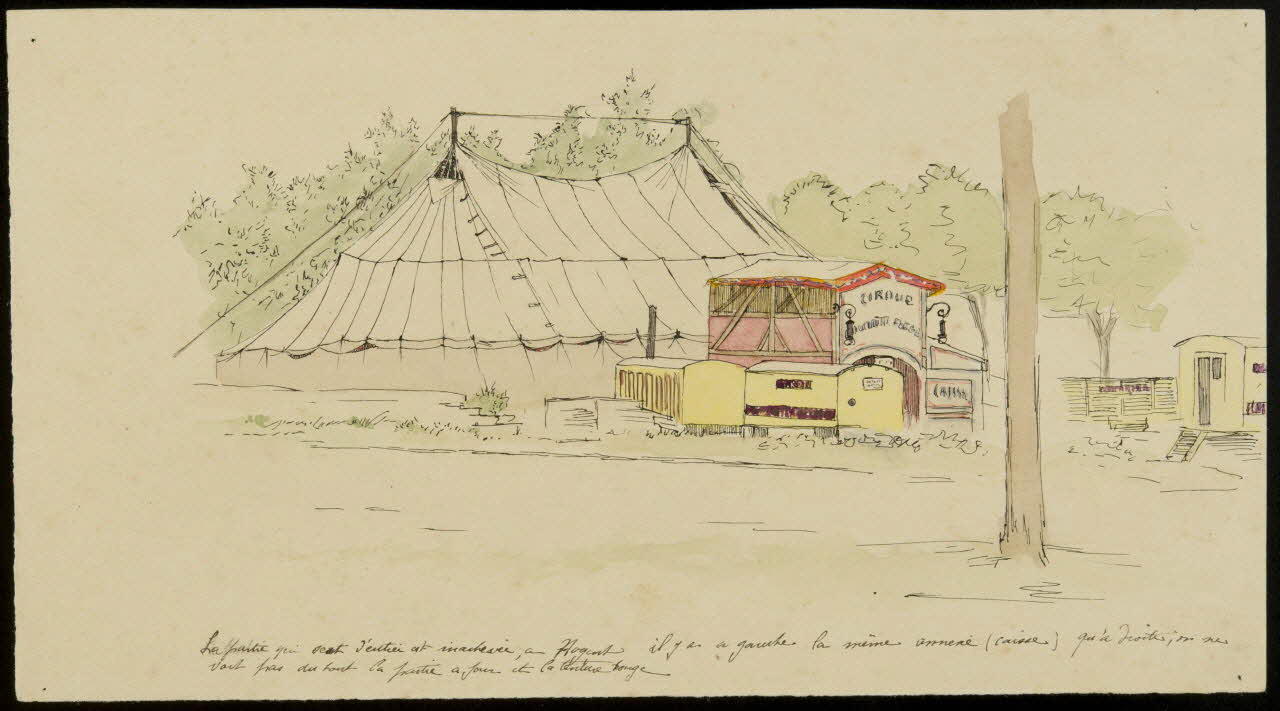 dessin Vue d'un chapiteau de cirque 1968.102.2915.3 Photo Mucem