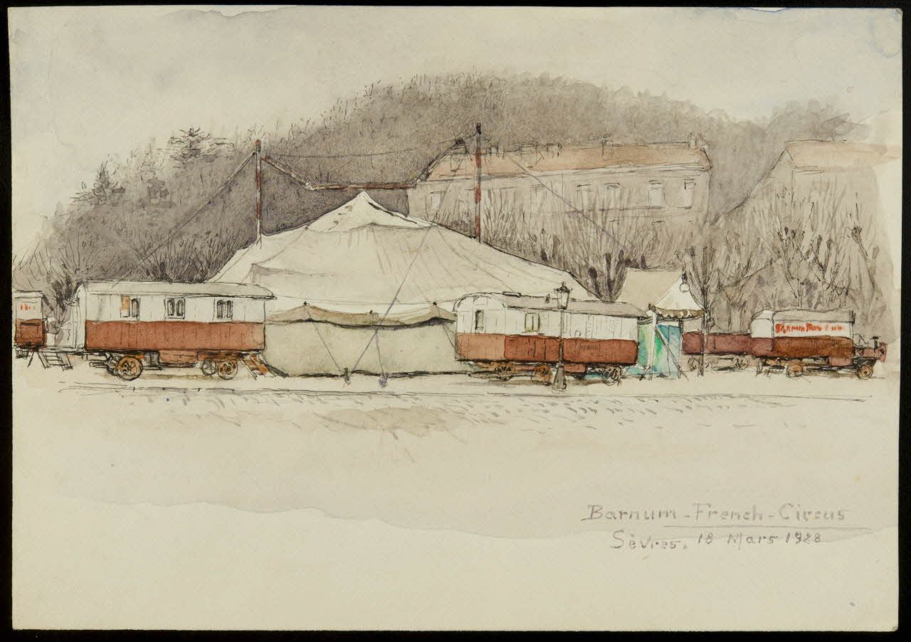 partie d'un ensemble de dessins Barnum - French - Circus 1968.102.2921 Photo Mucem