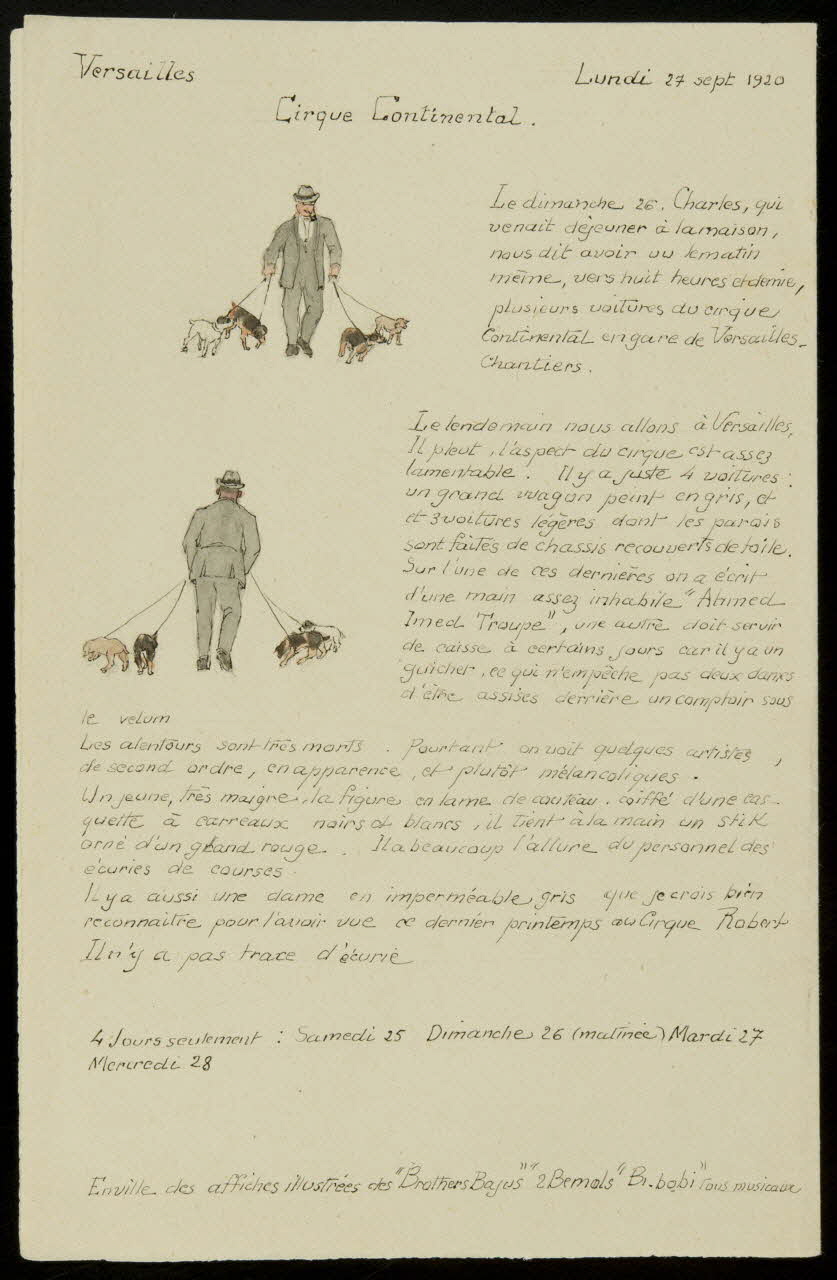 partie d'un ensemble de dessins Cirque Continental. 1968.102.2937 Photo Mucem