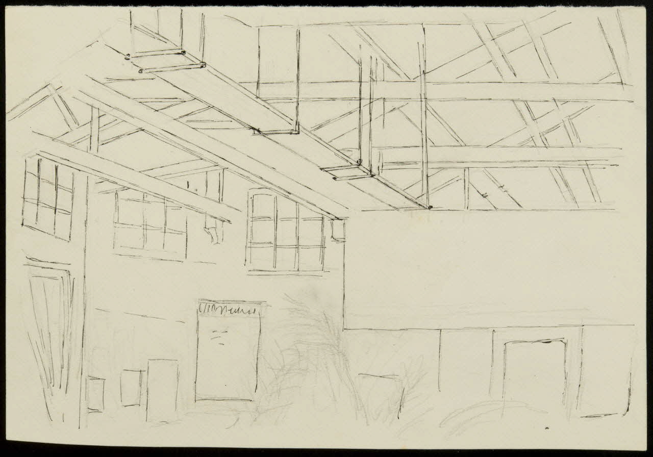 partie d'un ensemble de dessins Cirque d'Hiver salle du gymnase, transformé en  exposition de peinture 1968.102.2941 Photo Mucem