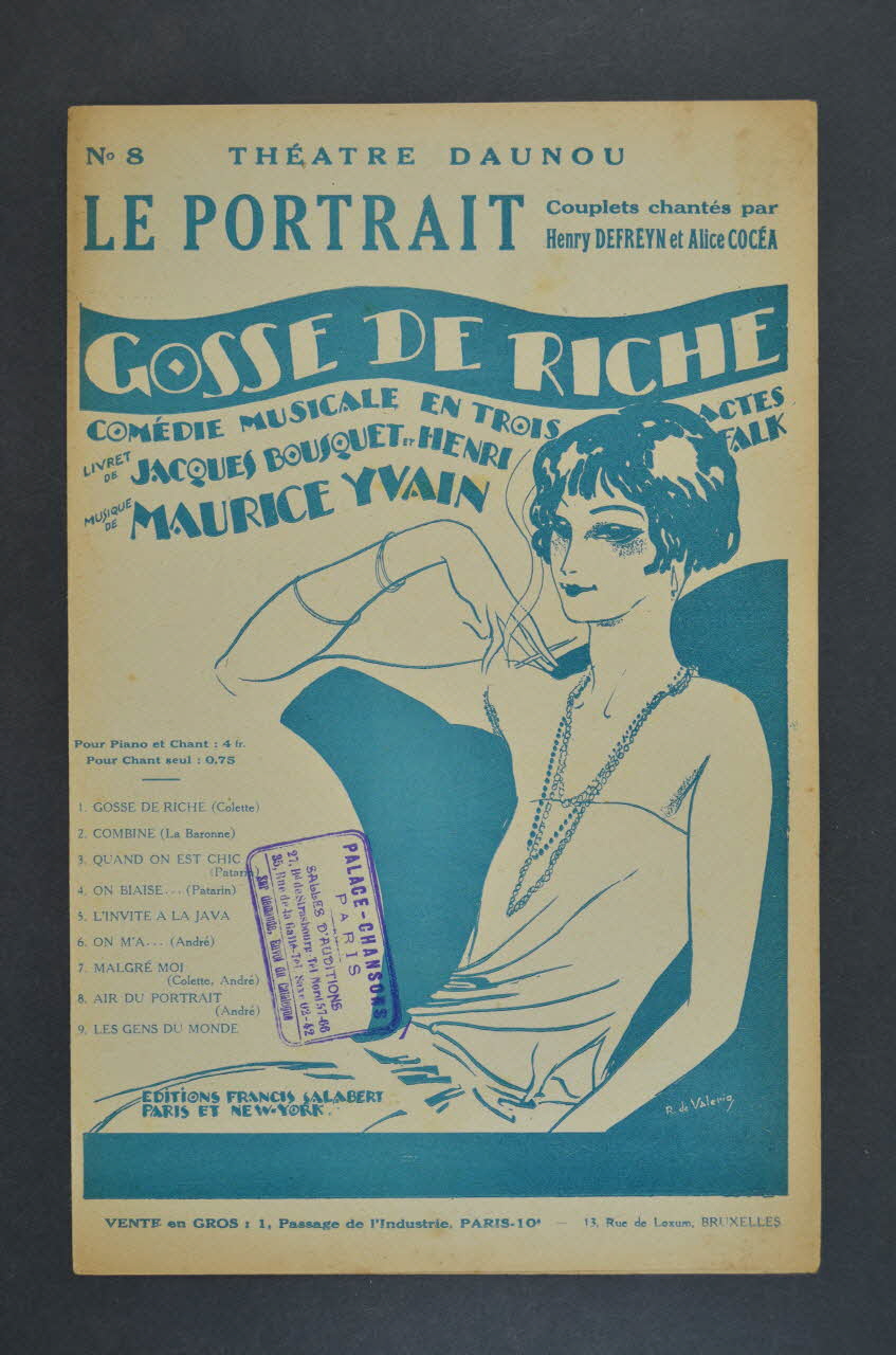 Henri Falk ; Jacques Bousquet ; Maurice Yvain ; Henry Defreyn ; Alice Cocéa ; Francis F. Salabert chanson petit format Île-de-France, France 1924 1966.158.122 Photo Mucem