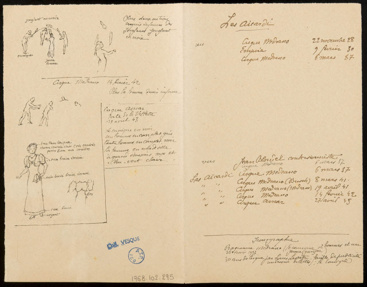 partie d'un ensemble de dessins Les Aicardi 1968.102.295 Photo Mucem