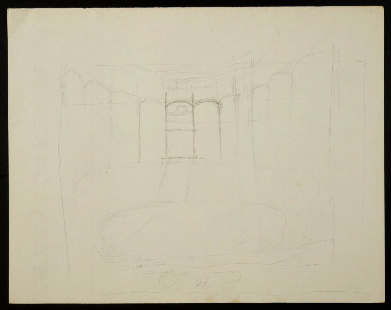 partie d'un ensemble de dessins Vue d'intérieur d'un cirque 1968.102.2962.3 Photo Mucem