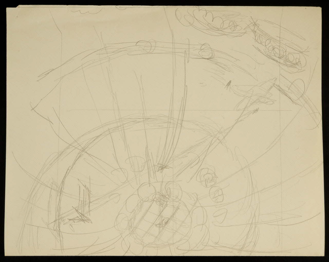partie d'un ensemble de dessins Vue d'intérieur d'un chapiteau de cirque 1968.102.2962.5 Photo Mucem