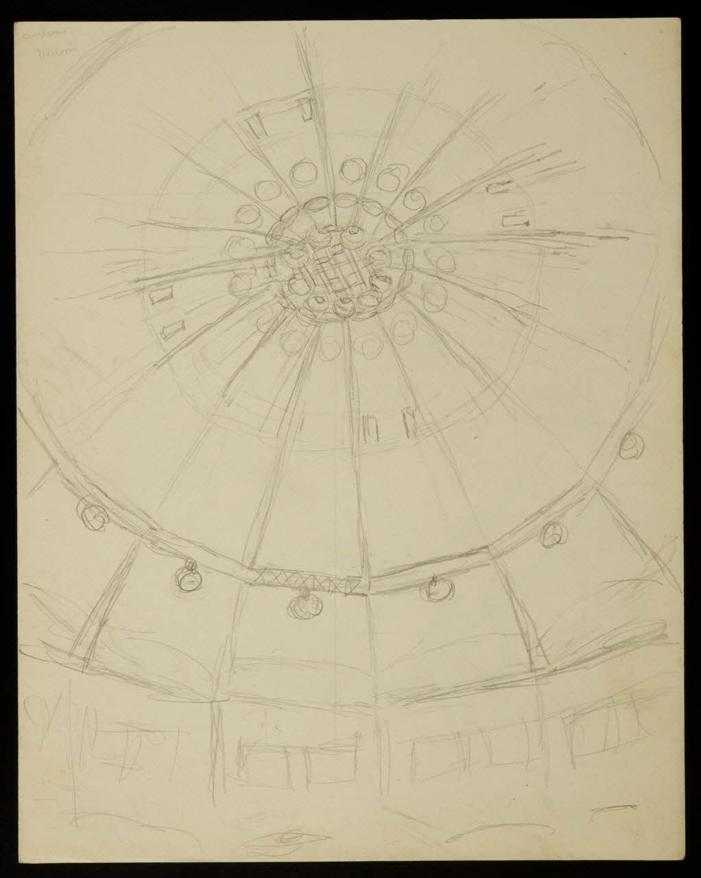 partie d'un ensemble de dessins Chapiteau de cirque vu du dessous 1968.102.2962.7 Photo Mucem