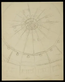 partie d'un ensemble de dessins Chapiteau de cirque vu du dessous 1968.102.2962.7 Photo Mucem
