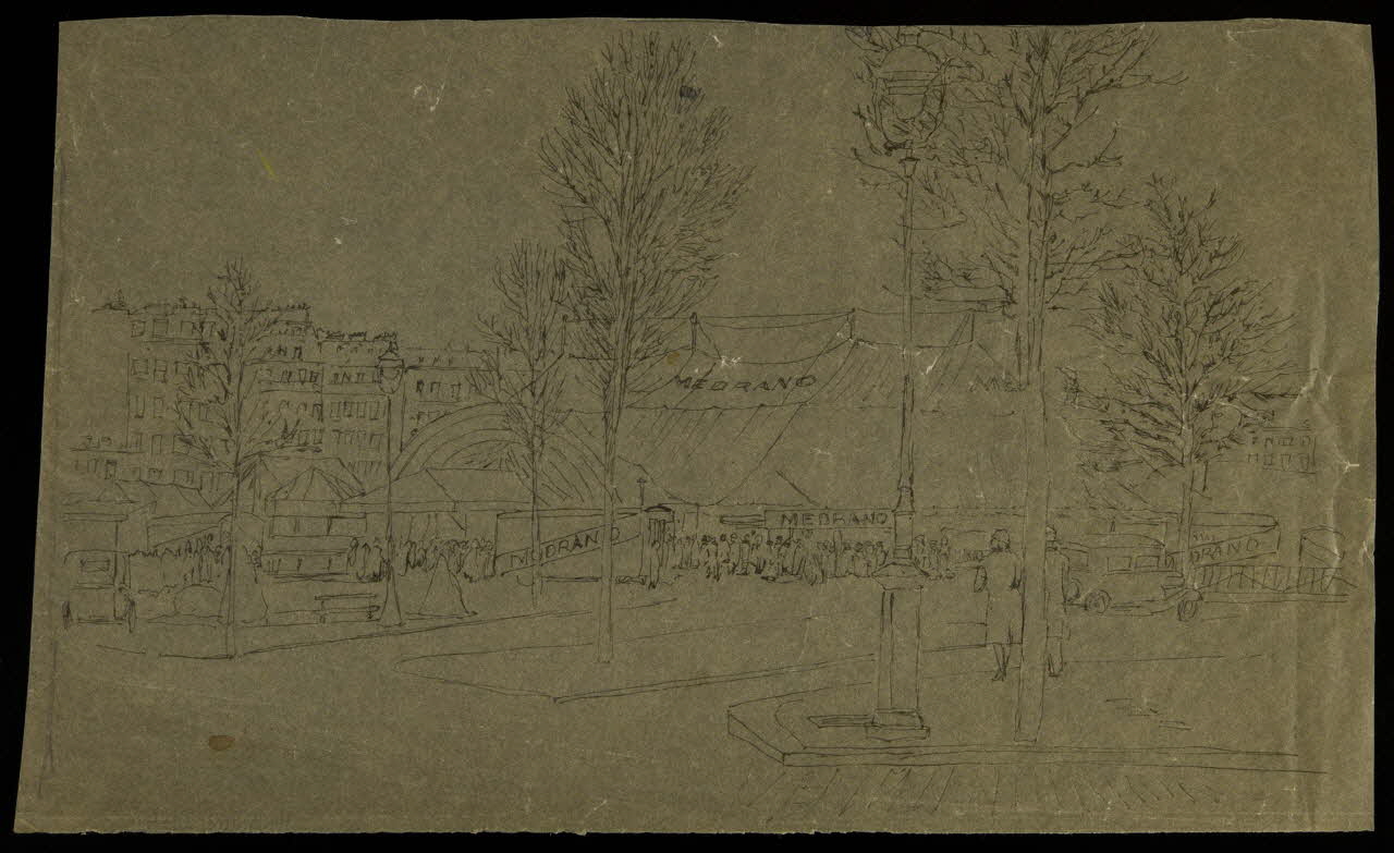 partie d'un ensemble de dessins Chapiteau du cirque Médrano 1968.102.2964 Photo Mucem