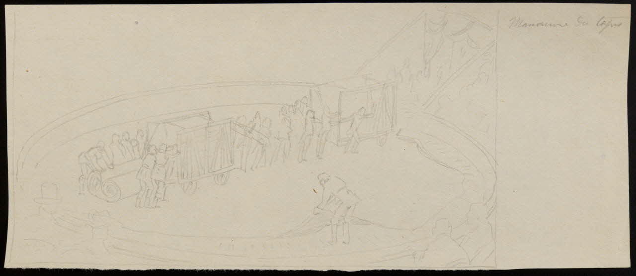 partie d'un ensemble de dessins Manoeuvre du tapis 1968.102.2974.1 Photo Mucem
