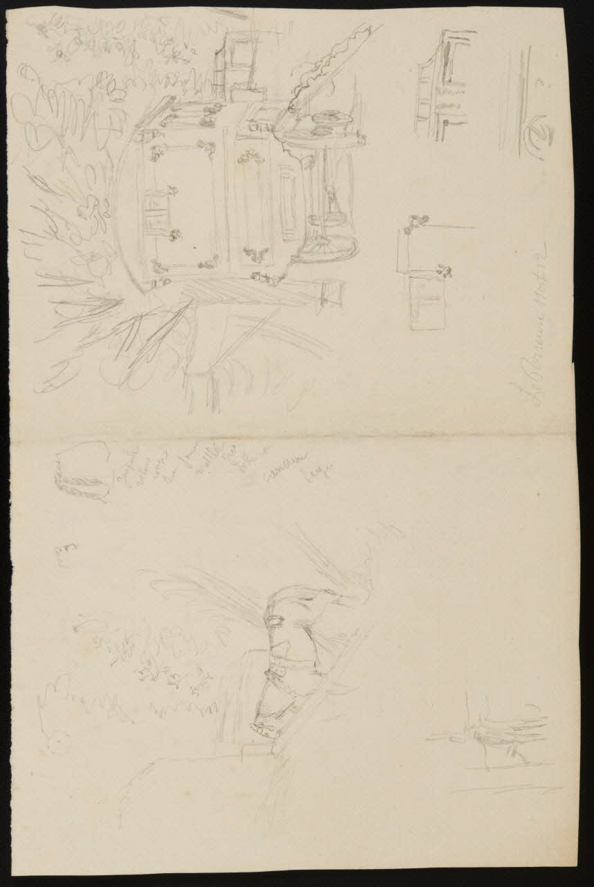 partie d'un ensemble de dessins Roulotte et cheval 1968.102.2977 Photo Mucem